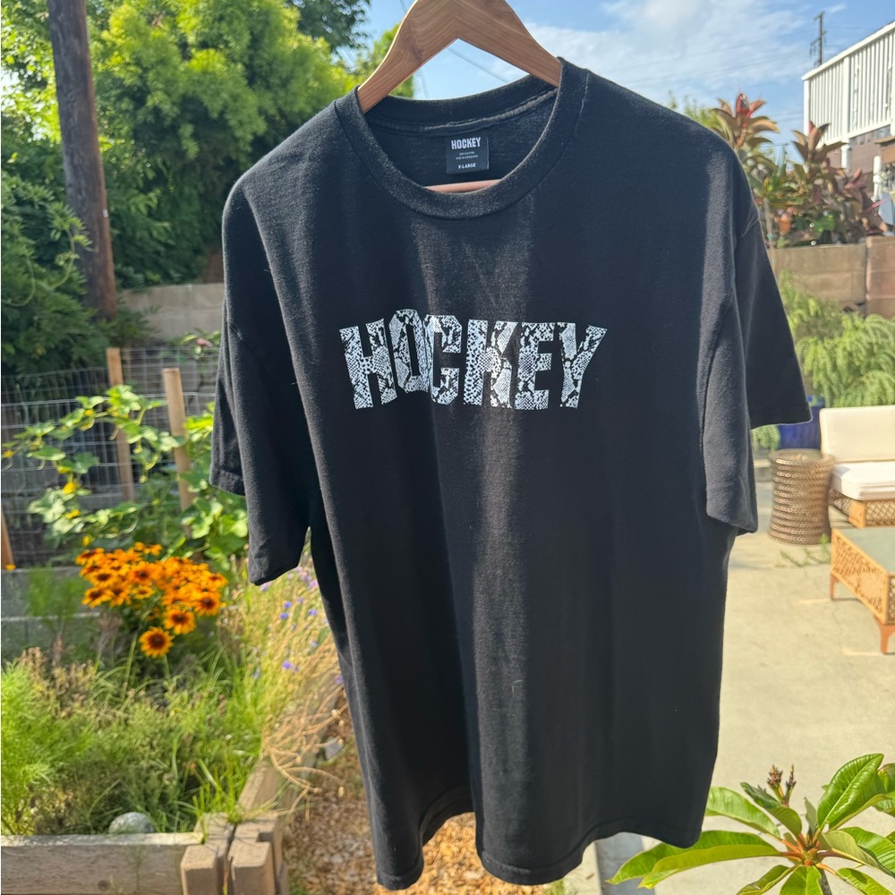 Hockey - black snakeskin graphic t-shirt